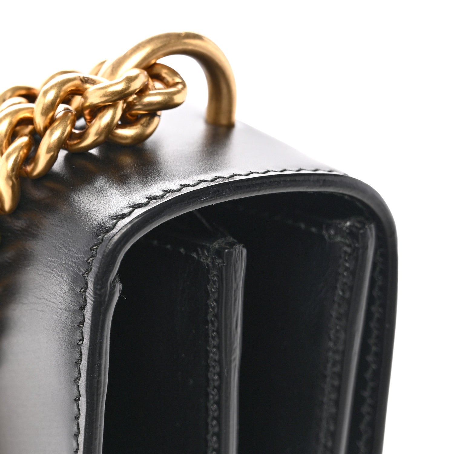 Gucci Knight Calfskin Malaga Kid Heart Medium GG Marmont Chain Handle Bag Black Hibiscus Red Multicolor 12 of 12