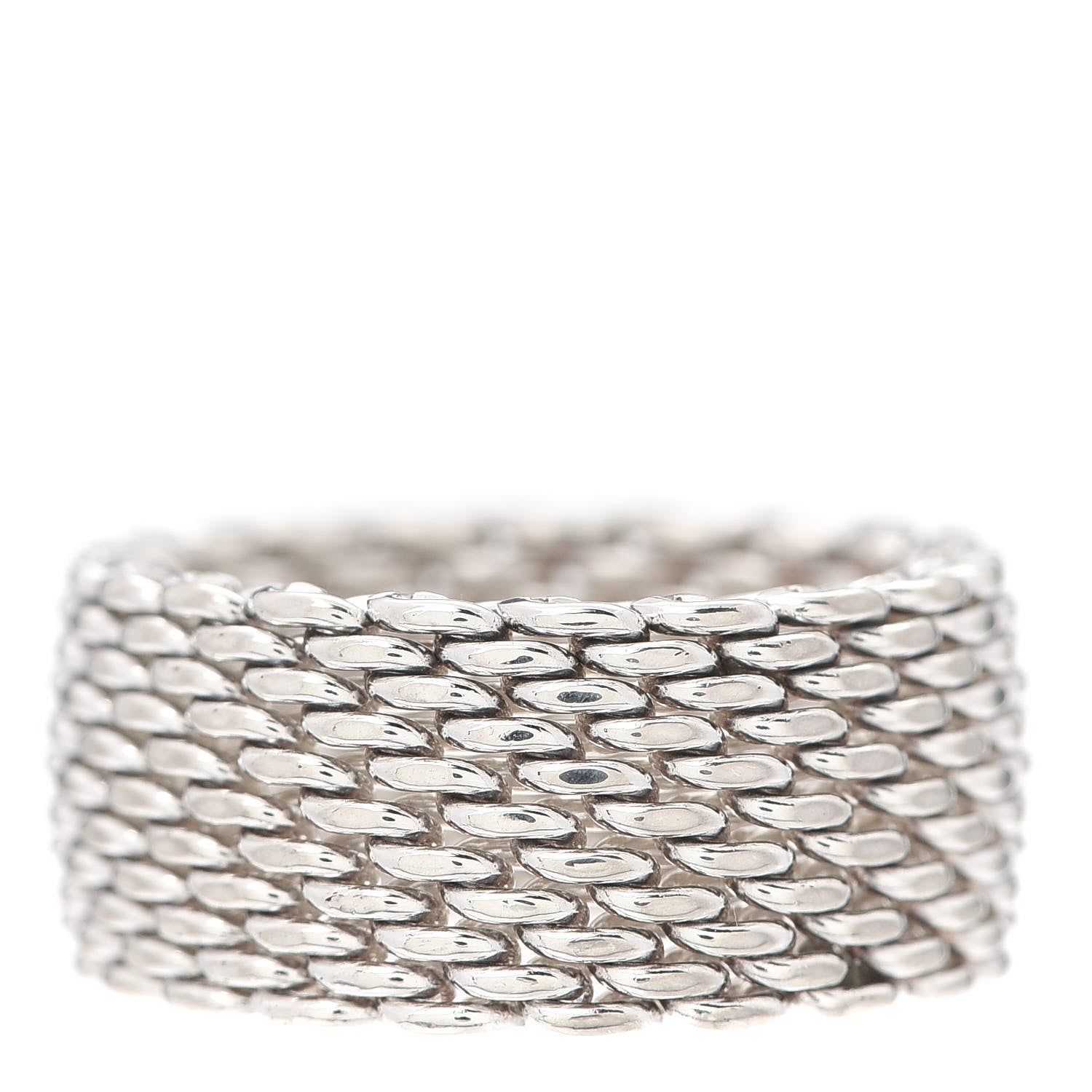 Tiffany Sterling Silver Somerset Mesh Ring 57 8 3 of 4