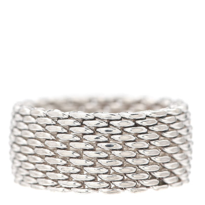 Tiffany Sterling Silver Somerset Mesh Ring 57 8 3 of 4
