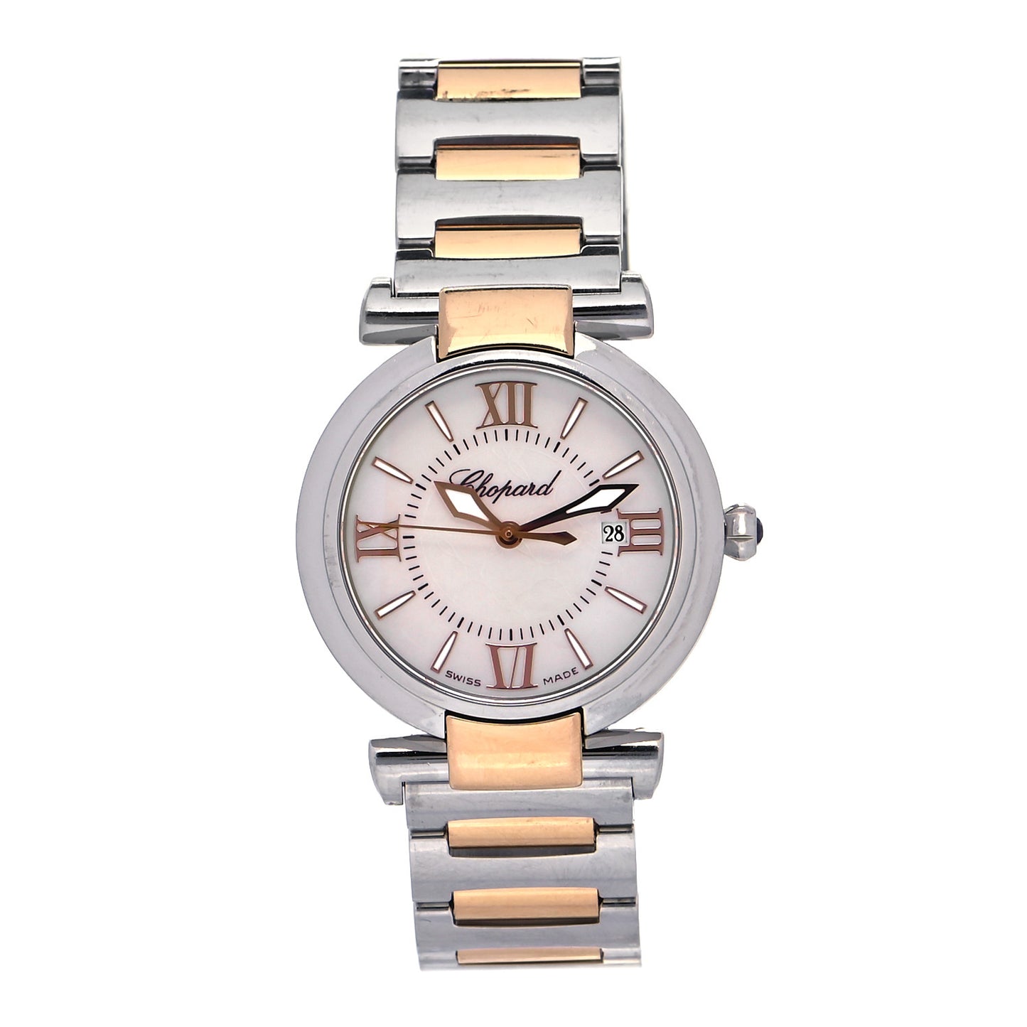 Stainless Steel 18K Rose Gold Mother of Pearl 28mm Imperiale Quartz Watch