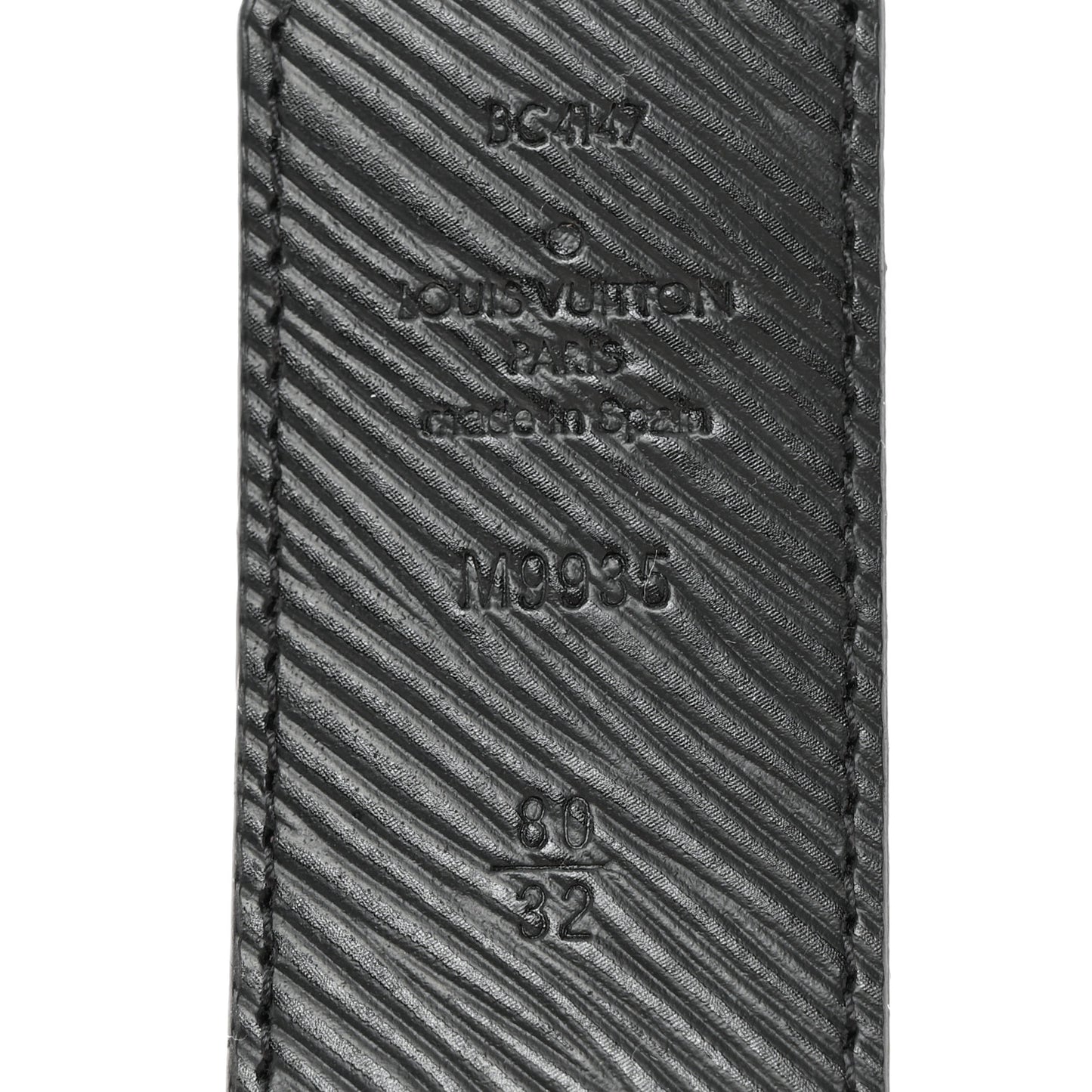 Monogram Epi 35mm LV Circle Reversible Belt 80 32 Black