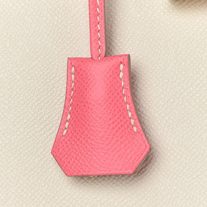 Hermes Epsom Bi-Color Horseshoe Kelly Sellier 25 Craie Rose Azalee 32 of 36