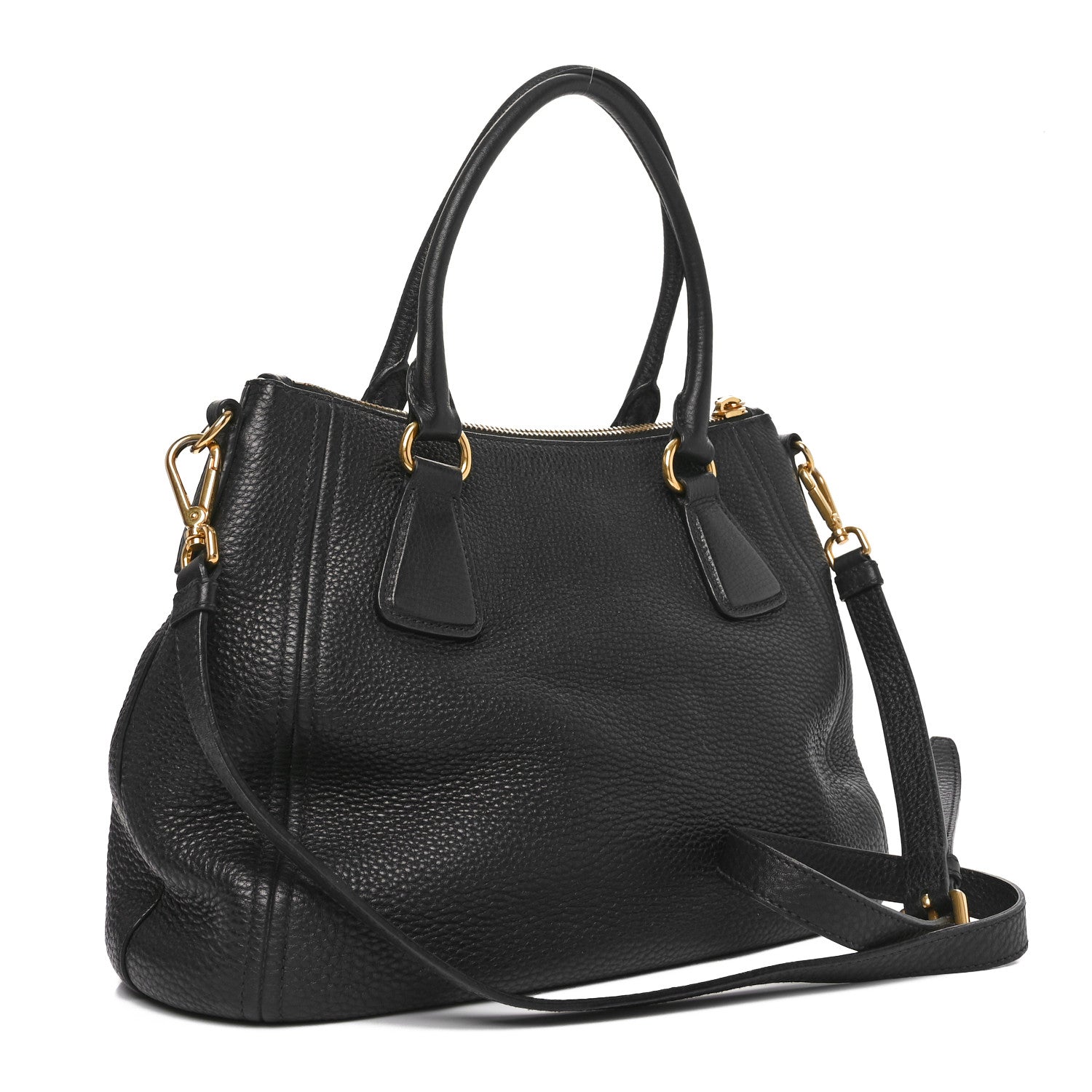 Prada Vitello Phenix Shoulder Bag Black 3 of 9