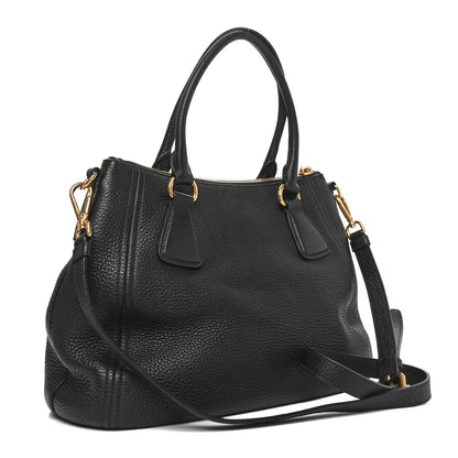 Prada Vitello Phenix Shoulder Bag Black 3 of 9