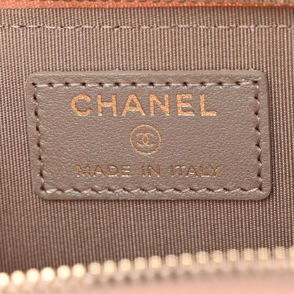 Chanel Iridescent Caviar Quilted Zipped Key Holder Case Beige 6 of 9
