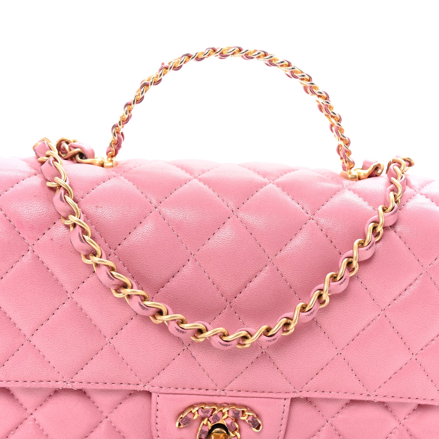 Chanel Lambskin Quilted Mini Strass On Top Flap Pink 8 of 13