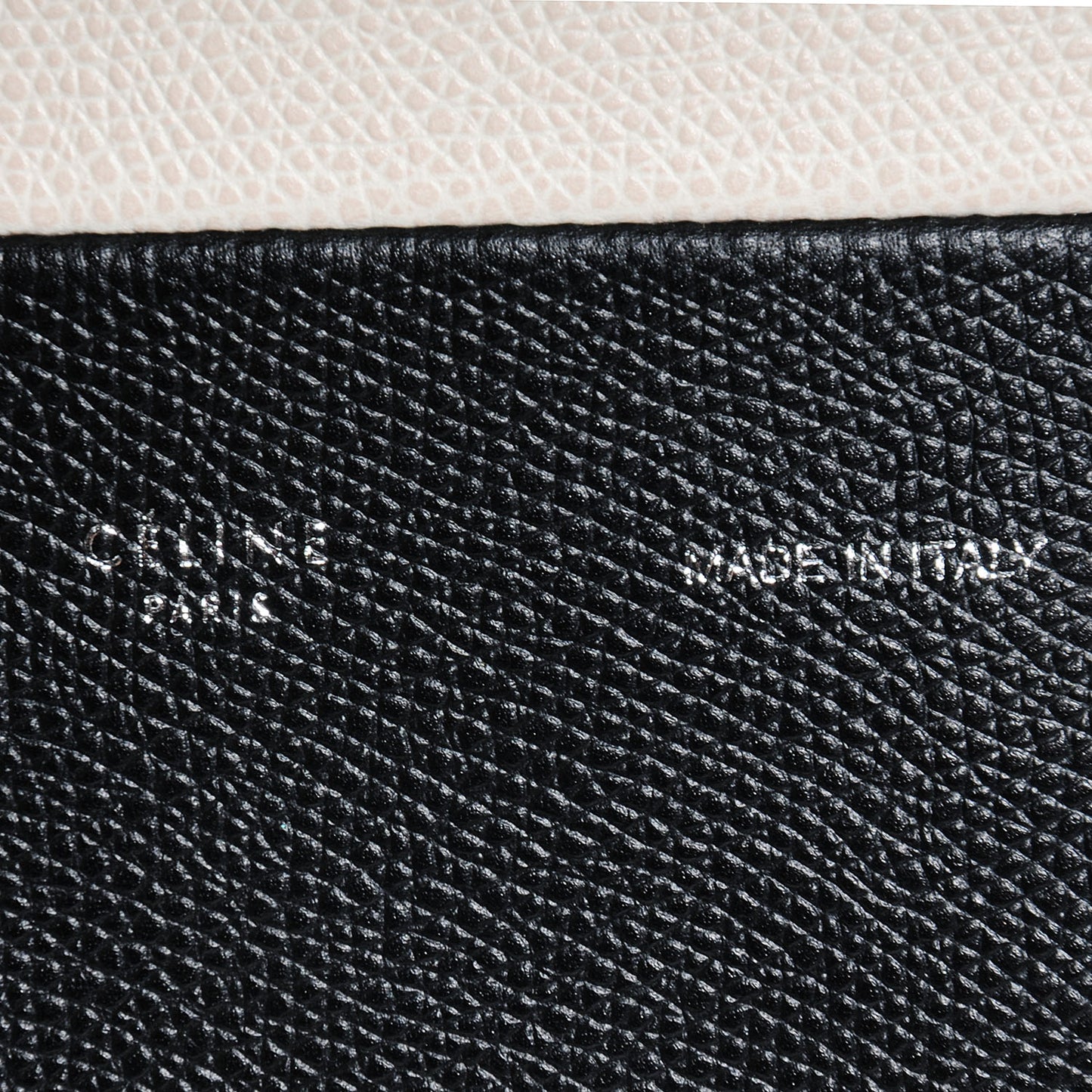 Grained Calfskin Small Vertical Bi-Cabas Cream Black