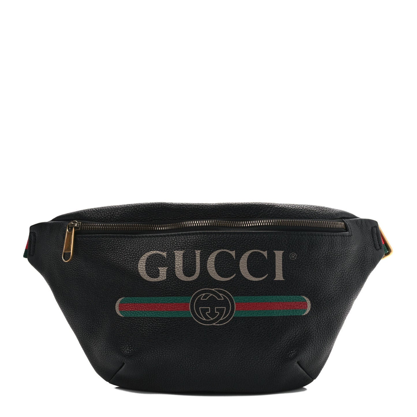 Grained Calfskin Logo Belt Bag Black