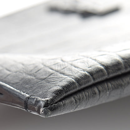 Saint Laurent Calfskin Crocodile Embossed Monogram iPad Case Black 9 of 11
