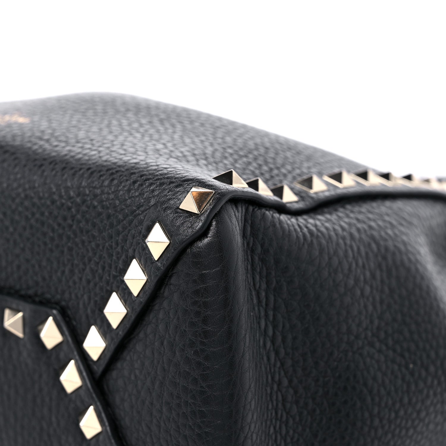 Valentino Garavani Grained Calfskin Small Rockstud Bucket Bag Black 10 of 11