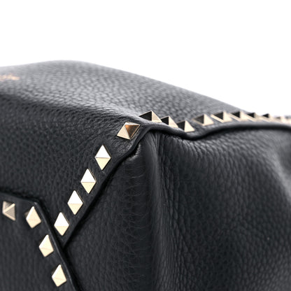 Valentino Garavani Grained Calfskin Small Rockstud Bucket Bag Black 10 of 11