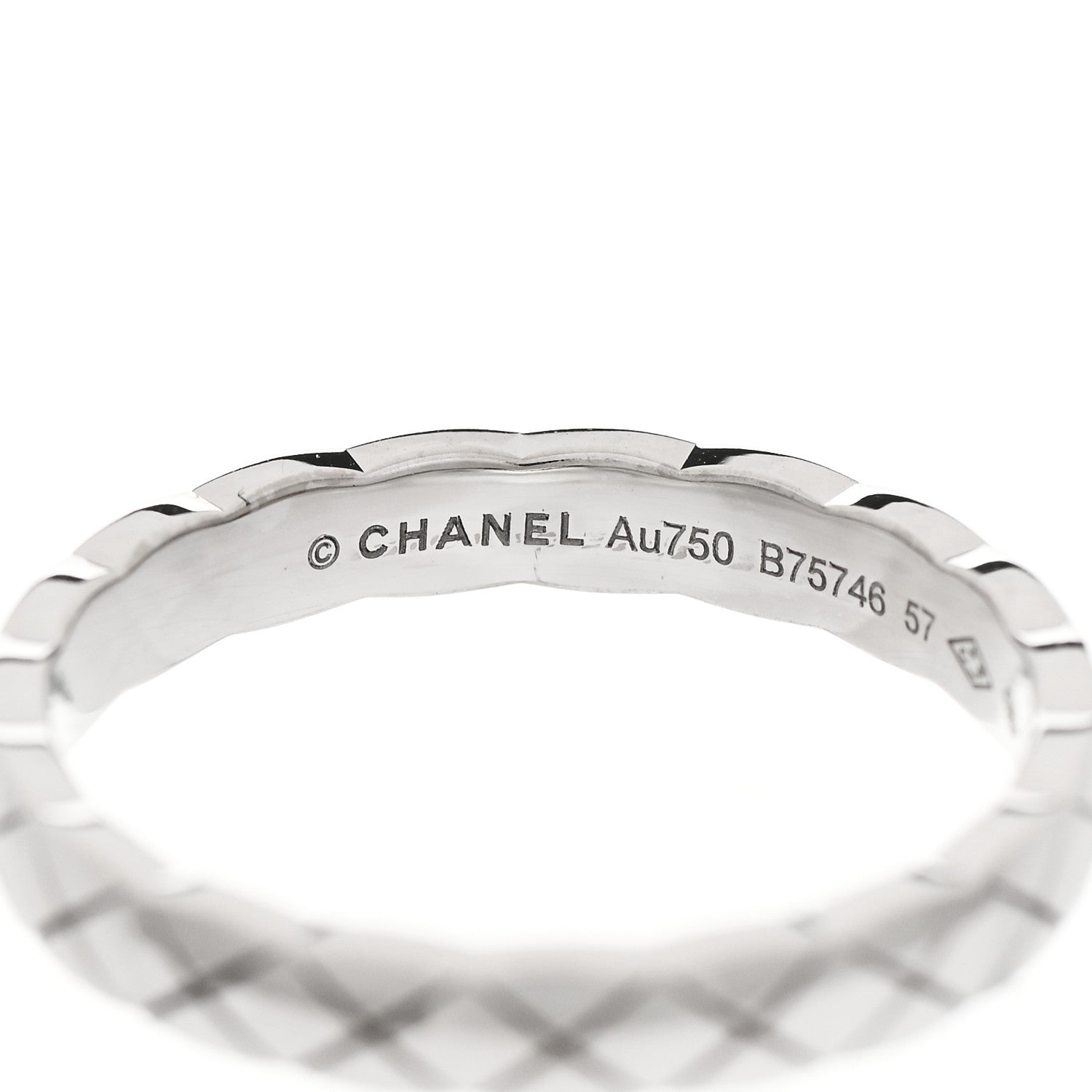 Chanel 18K White Gold Mini Coco Crush Ring 57 8 4 of 5