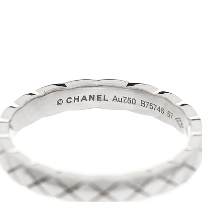 Chanel 18K White Gold Mini Coco Crush Ring 57 8 4 of 5