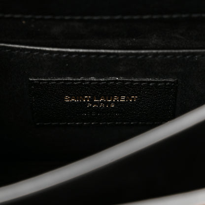 Saint Laurent Calf Hair Leopard Print Monogram Small Sunset Chain Wallet Natural Black 7 of 10