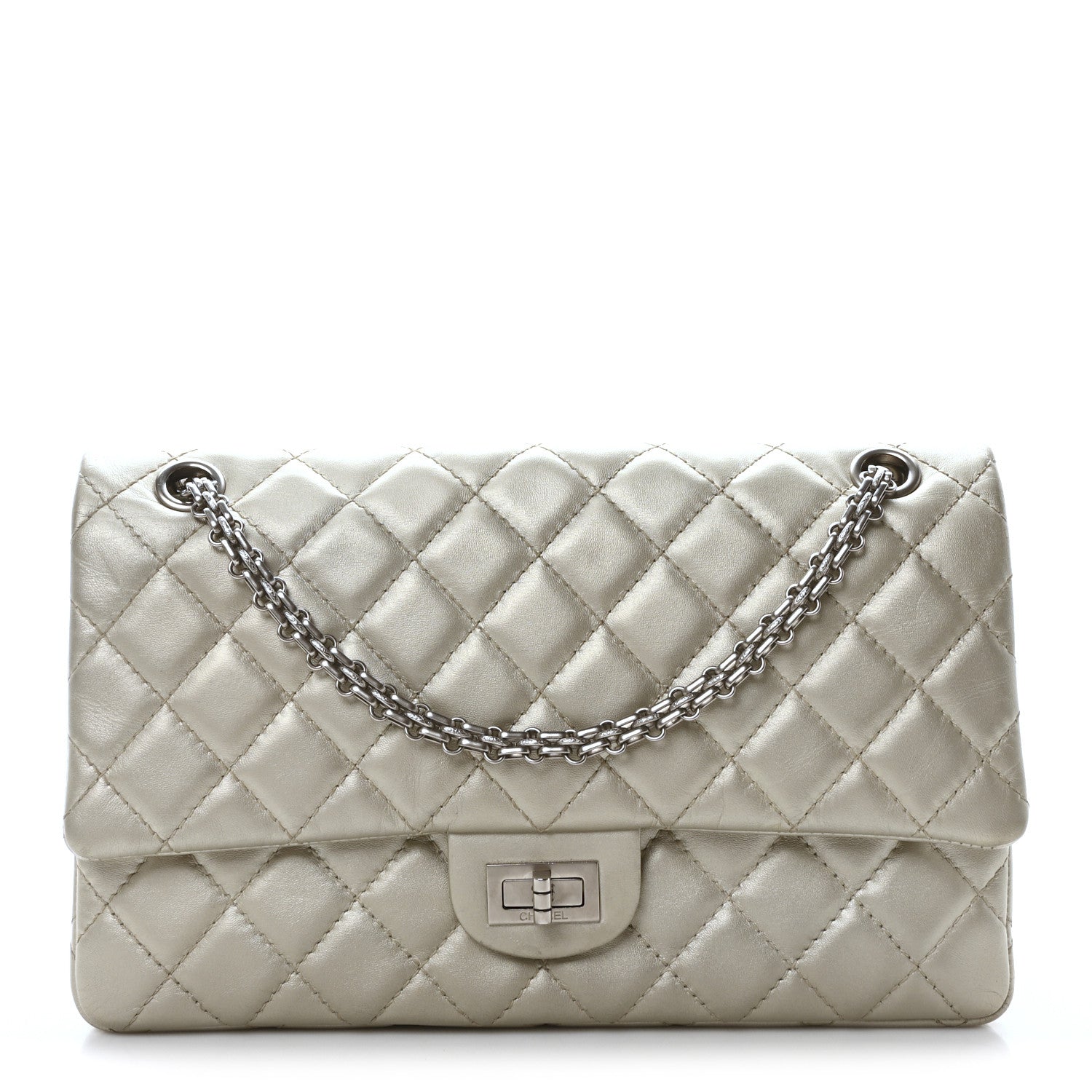 Chanel Metallic Lambskin Quilted 2.55 Reissue 226 Flap Silver 1 of 10