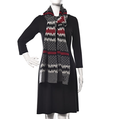 Louis Vuitton Cashmere Damier Aztec Scarf Graphite 2 of 5