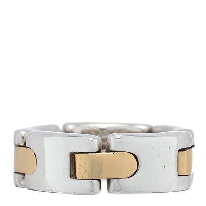 Tiffany Sterling Silver 18K Yellow Gold Link Ring 50 5.25 1 of 4