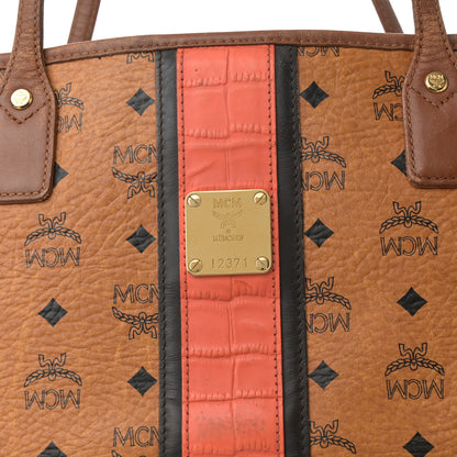 MCM Visetos Crocodile Embossed Medium Liz Shopper Tote Cognac 7 of 23