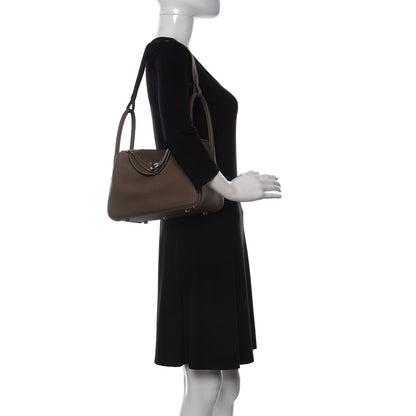 Hermes Taurillon Clemence Lindy 26 Etoupe 2 of 10