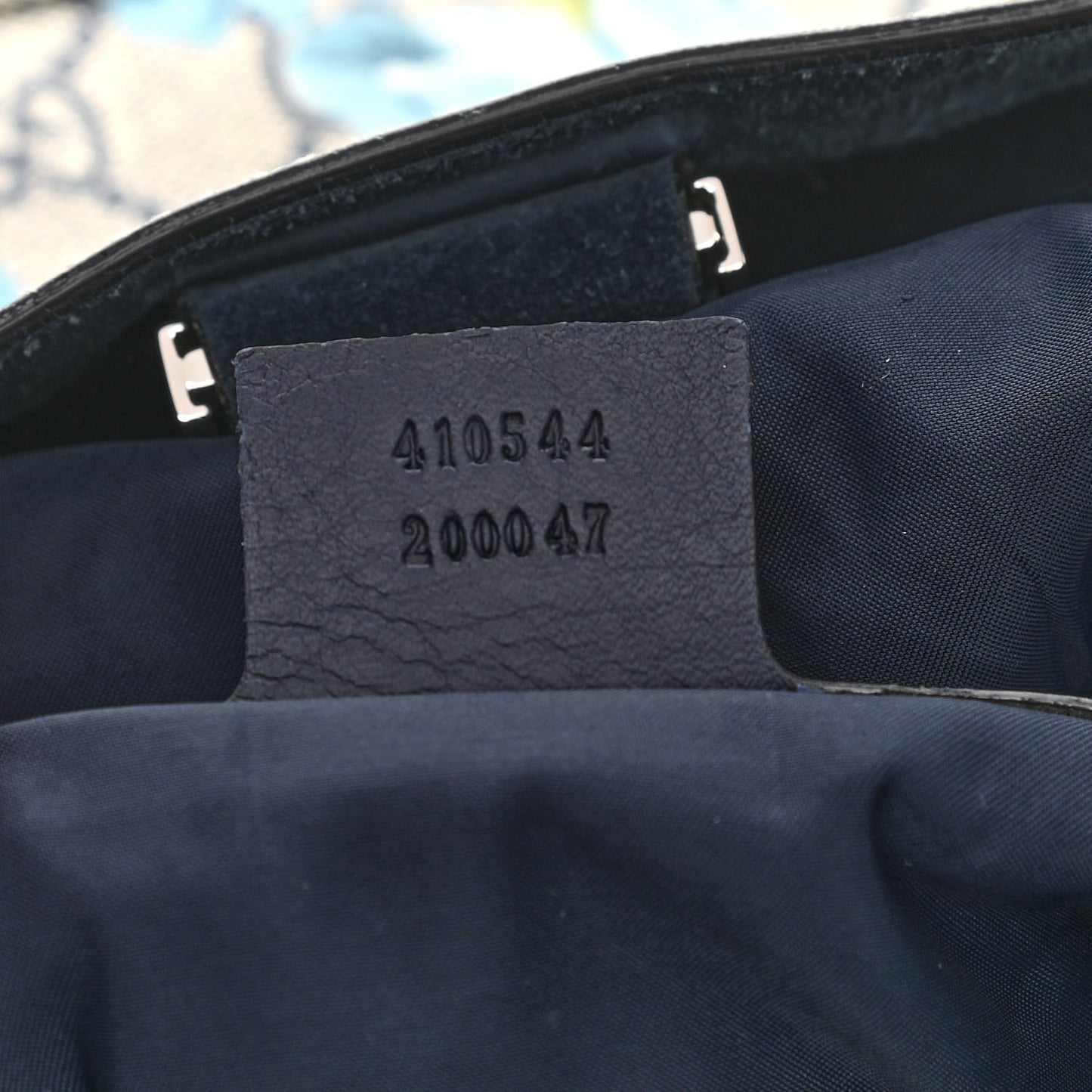 GG Supreme Monogram Blooms Small Single Buckle Backpack Beige Blue Navy