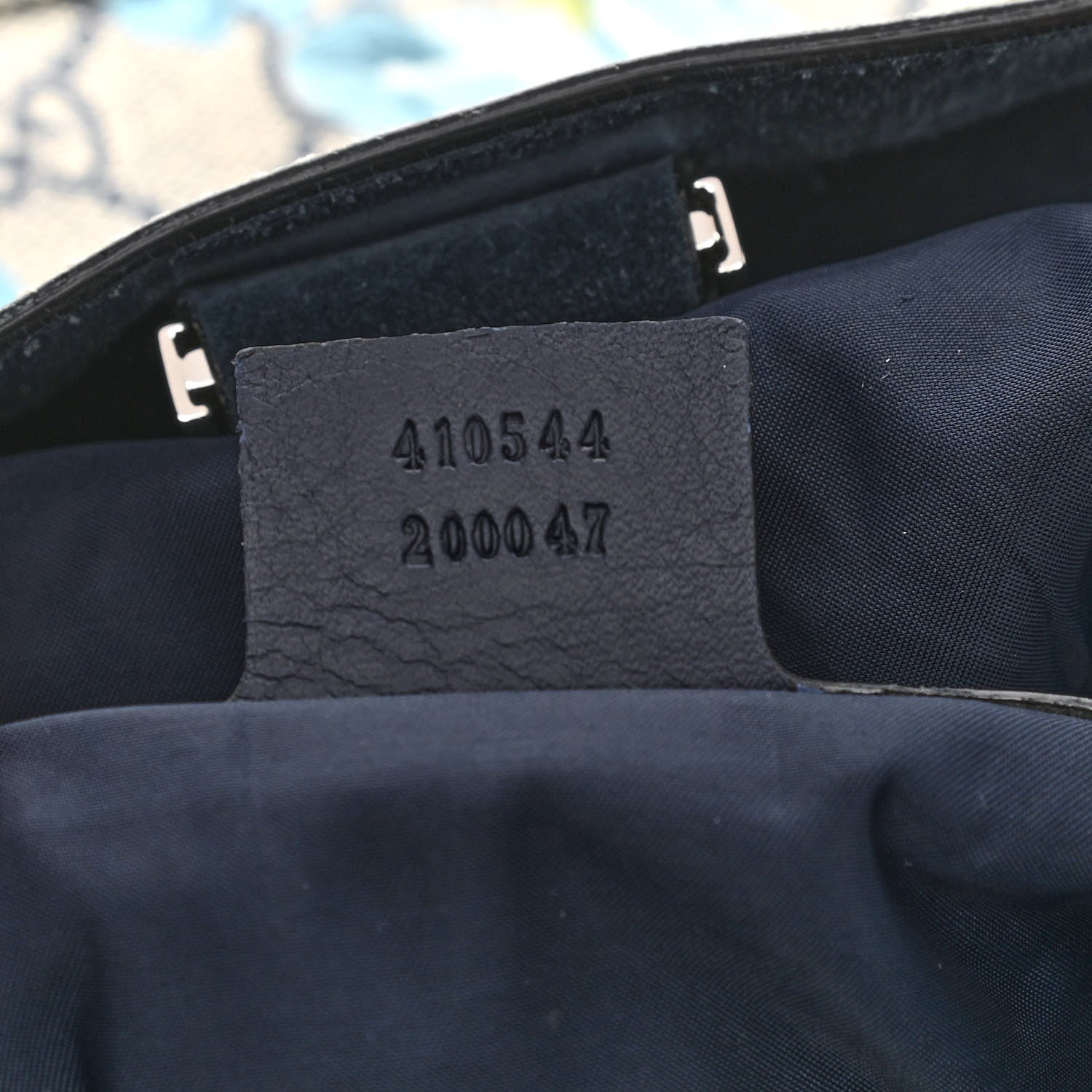 Gucci GG Supreme Monogram Blooms Small Single Buckle Backpack Beige Blue Navy 7 of 10