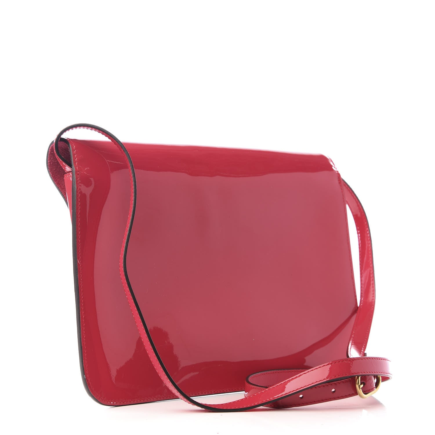 Gucci Patent Large Bright Bit Shoulder Bag Shocking Pink 2 of 8