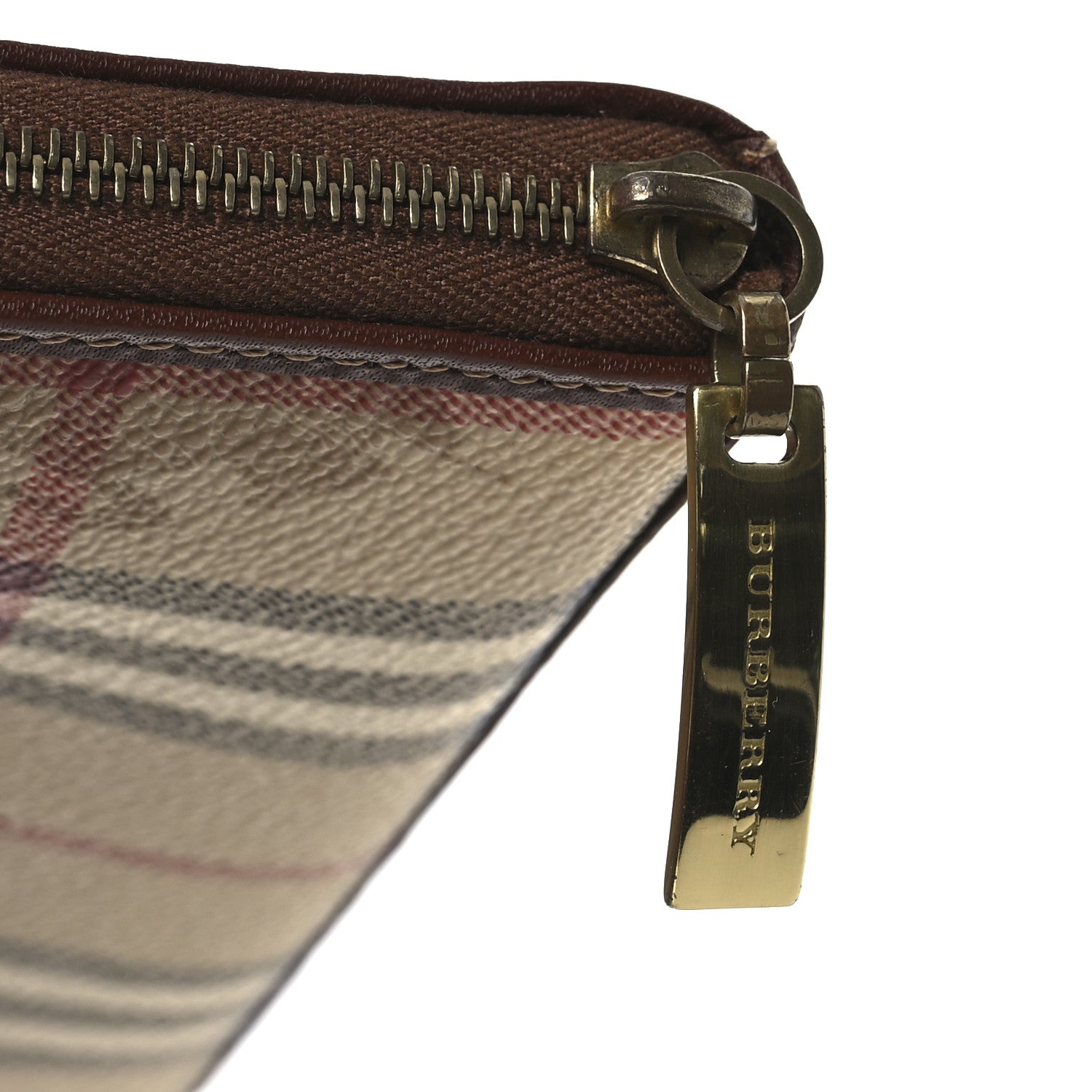 Burberry Haymarket Check Large Ziggy Zip Around Wallet Beige 7 of 10
