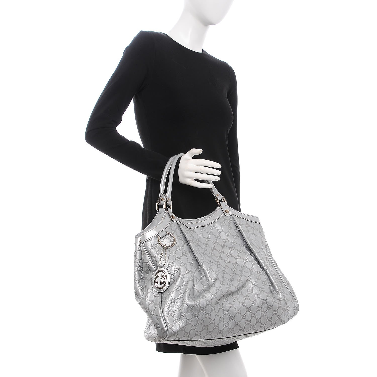 Gucci Guccissima Large Sukey Tote Silver 2 of 11