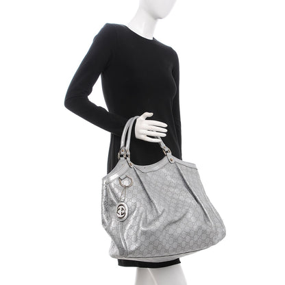 Gucci Guccissima Large Sukey Tote Silver 2 of 11