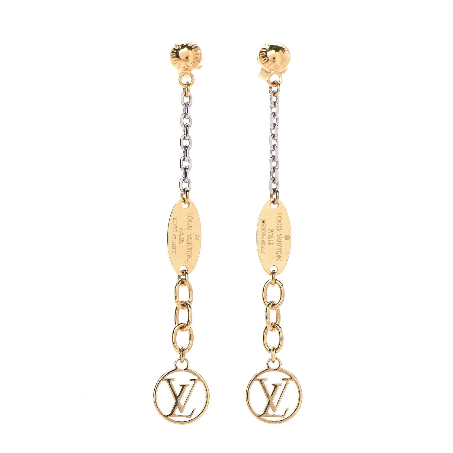 Louis Vuitton Logomania Earrings Gold 1 of 5