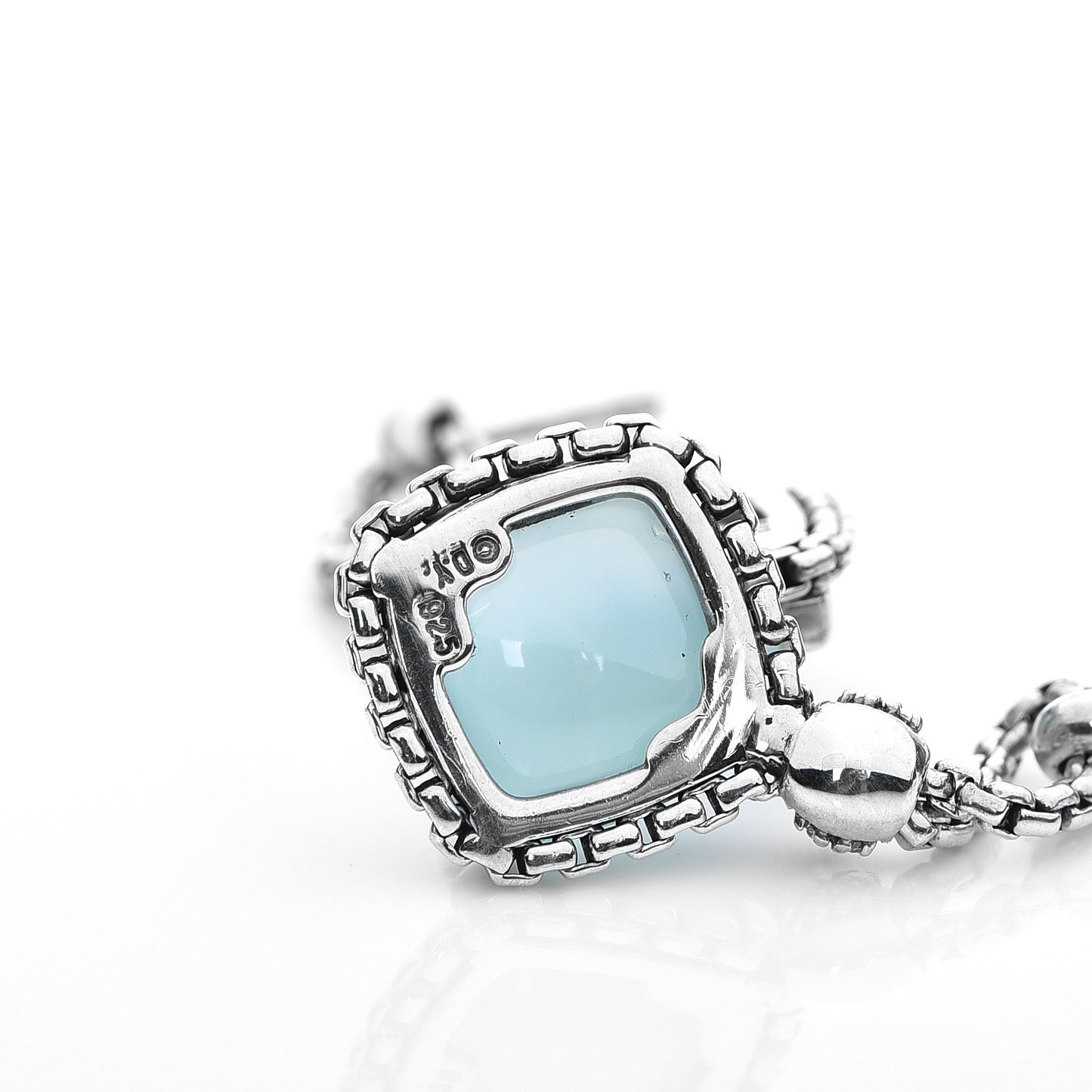 Sterling Silver Diamond Chalcedony Earrings