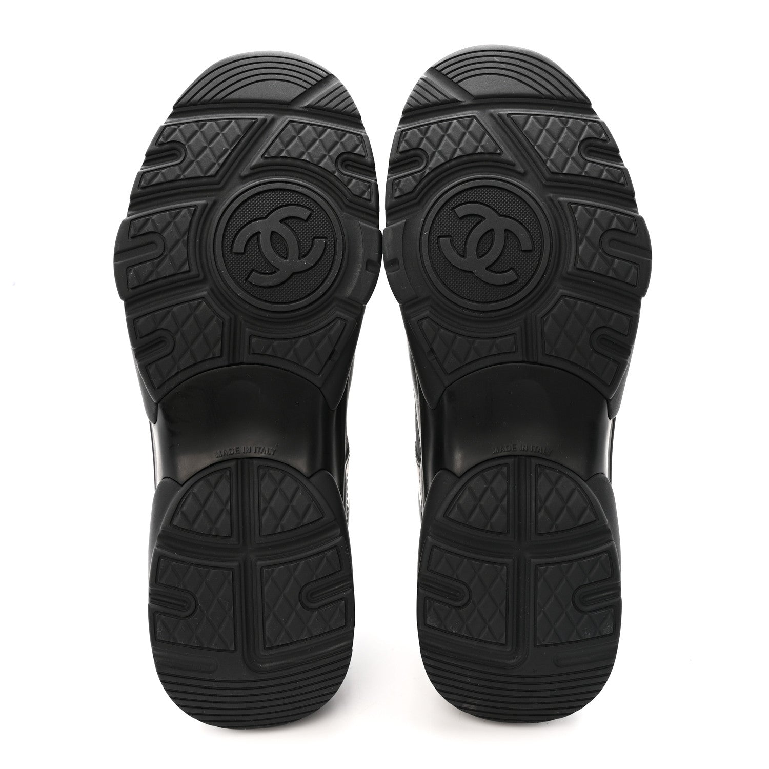 Chanel Lambskin Fabric CC Uniform Sneakers 40 Black 6 of 10