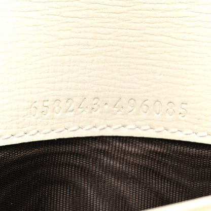 Gucci Azalea Calfskin GG Monogram Bi-Color Debossed Diana Chain Wallet Emerald Stone Topaz Mystic White 11 of 13