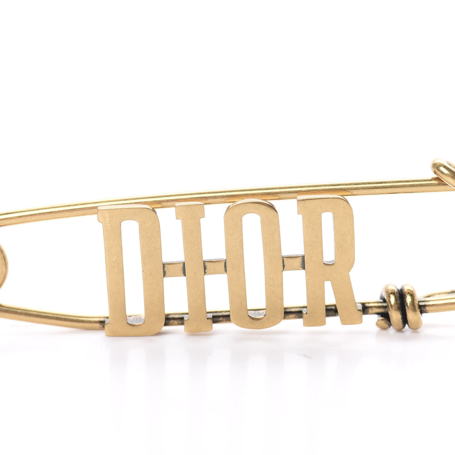 Christian Dior Logo Brooch Gold 3 of 4