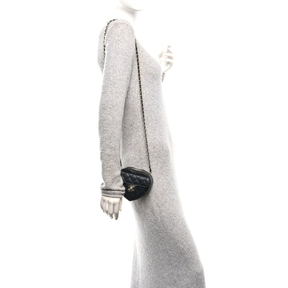 Chanel Lambskin Quilted CC In Love Heart Clutch With Chain Black 2 of 12