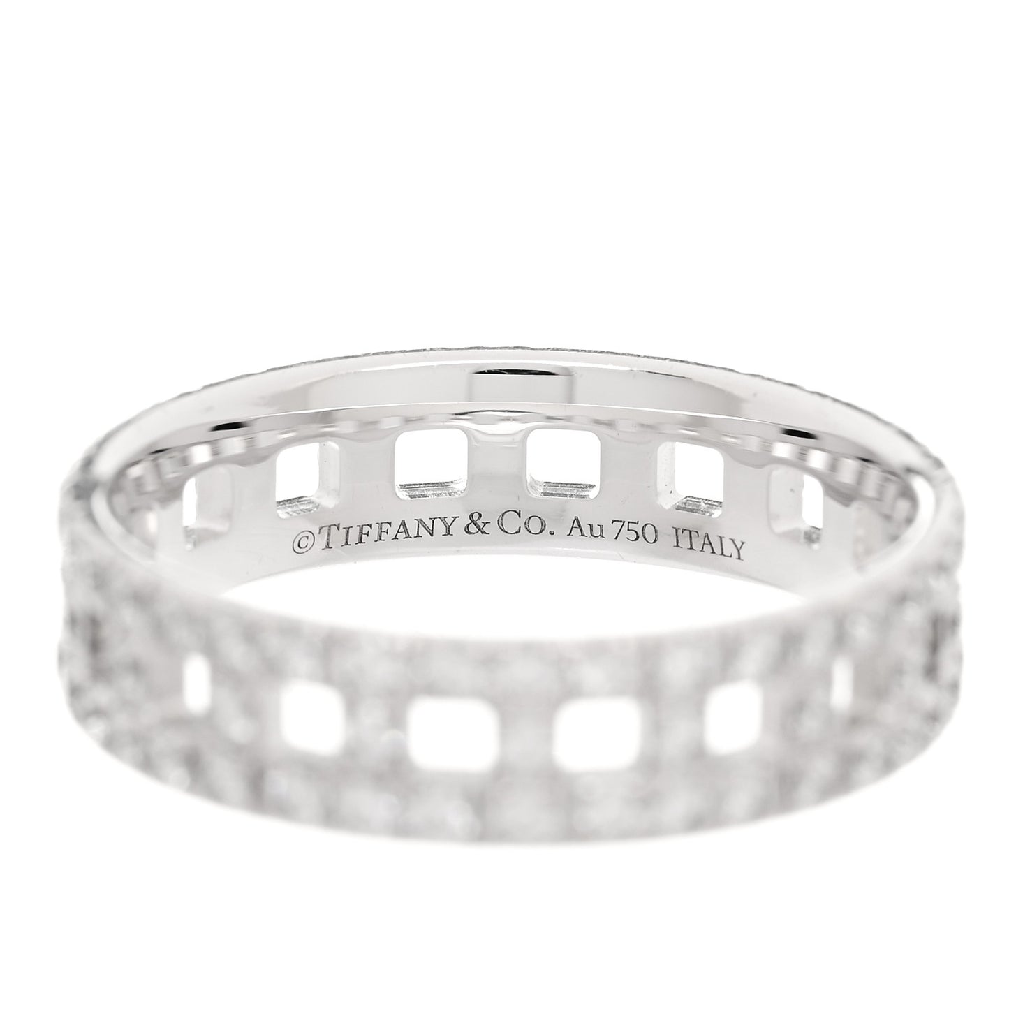 18K White Gold Diamond T True Wide Ring 60 9