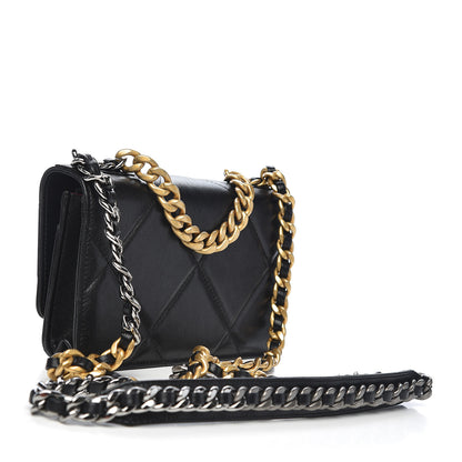 Chanel Goatskin Quilted 19 Wallet On Chain WOC Black 3 of 12