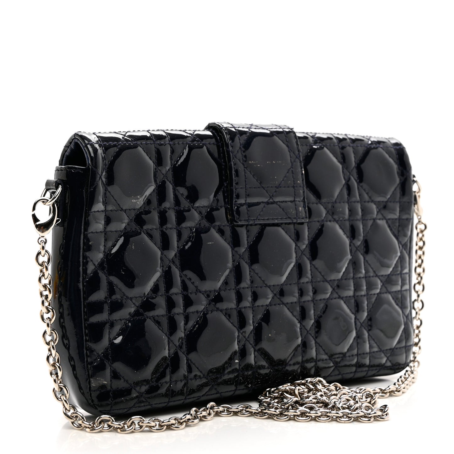 Patent Cannage Miss Dior Promenade Pouch Blue