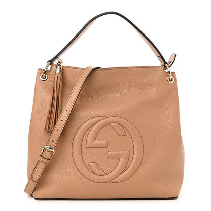 Gucci Pebbled Calfskin Large Soho Hobo Camelia 1 of 11