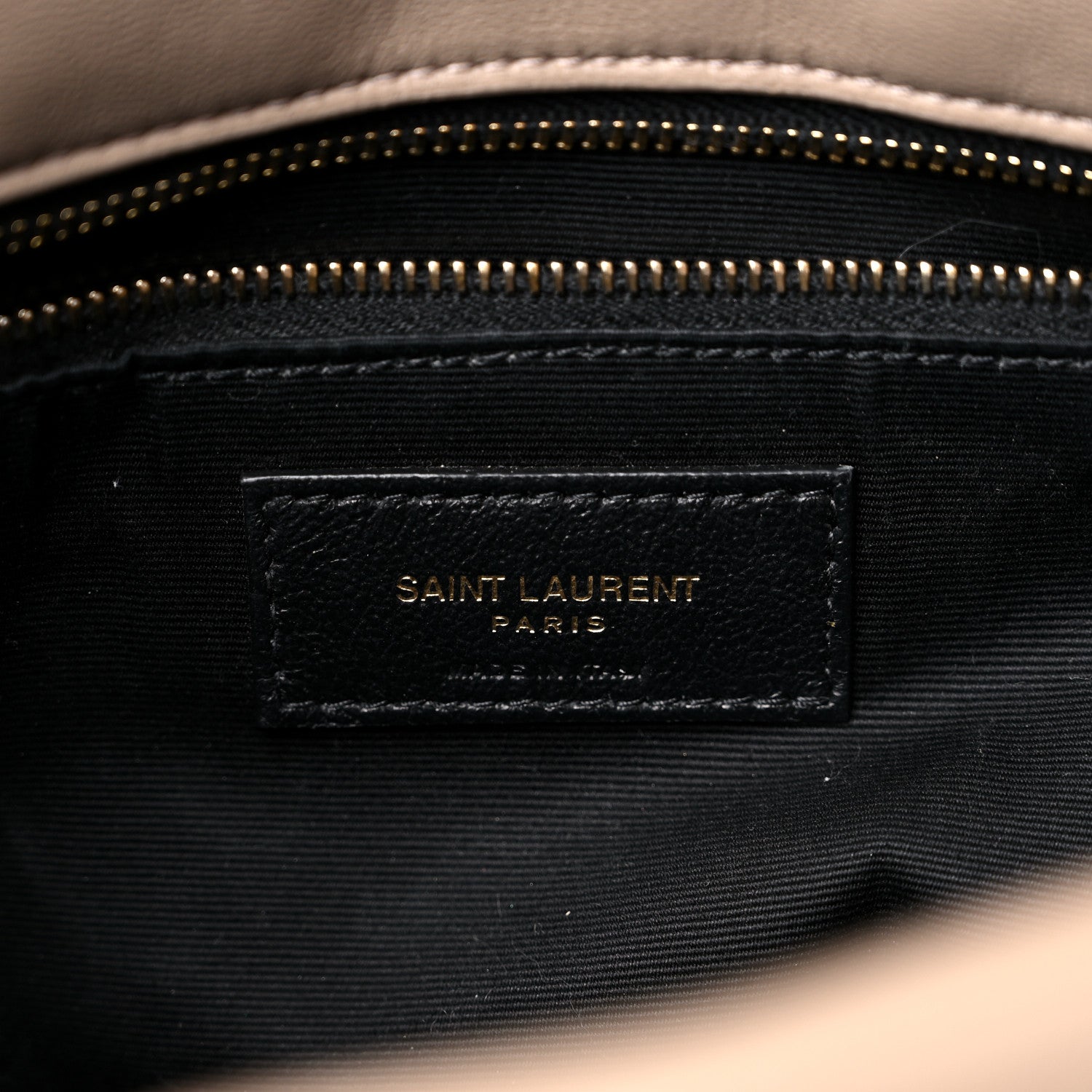 Saint Laurent Lambskin Quilted Medium Loulou Puffer Monogram Chain Satchel Dark Beige 7 of 16