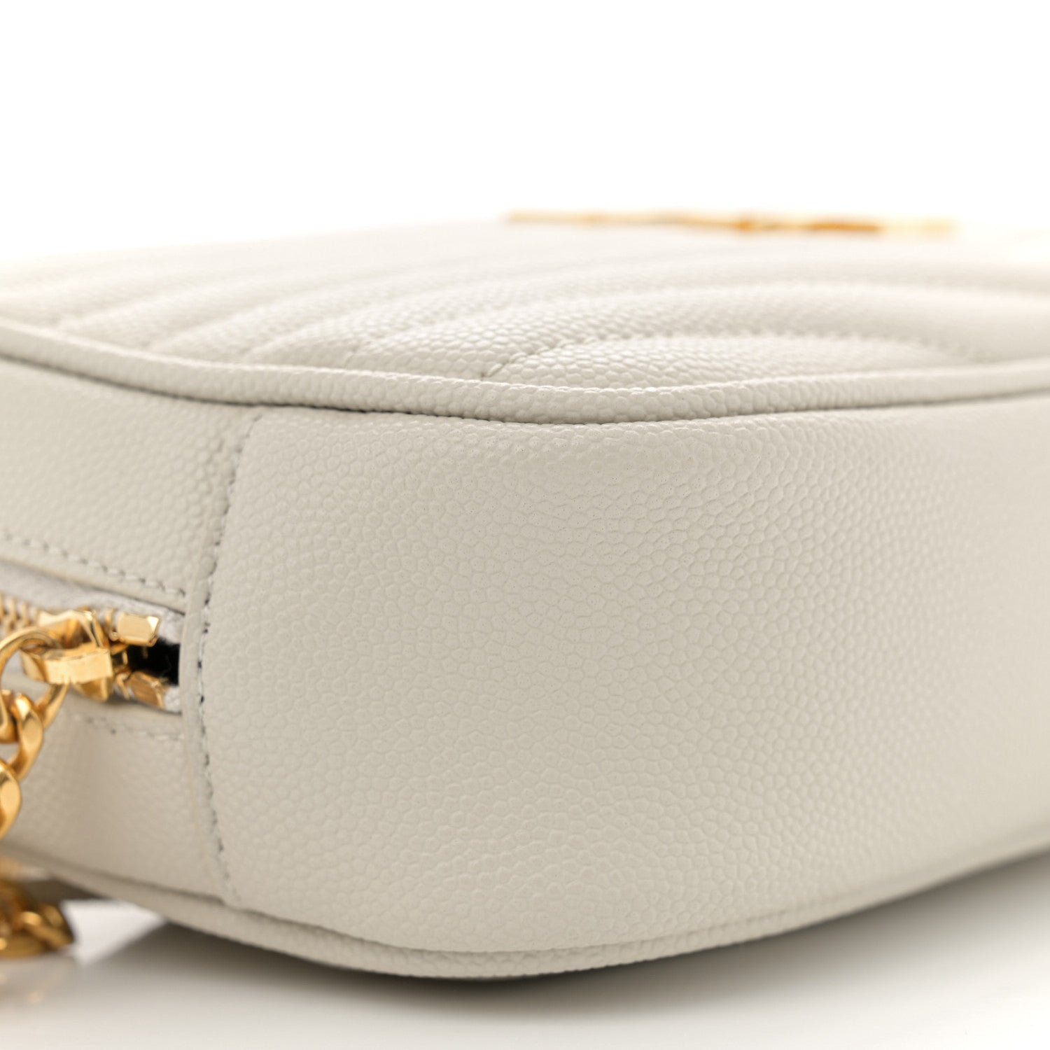 Saint Laurent Grain De Poudre Matelasse Monogram Mini Lou Camera Bag Crema Soft 9 of 11