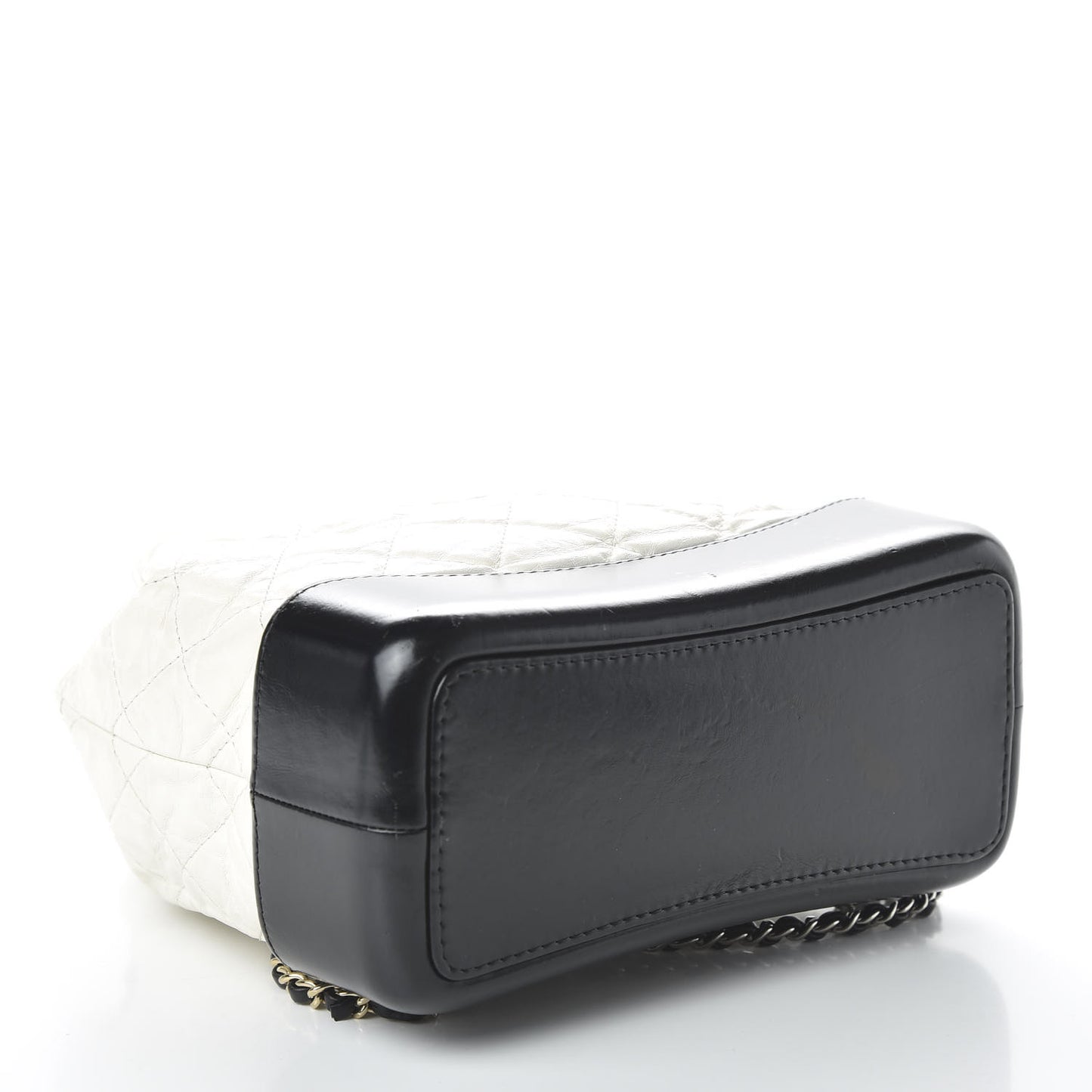 Aged Calfskin Quilted Small Gabrielle Backpack Black White