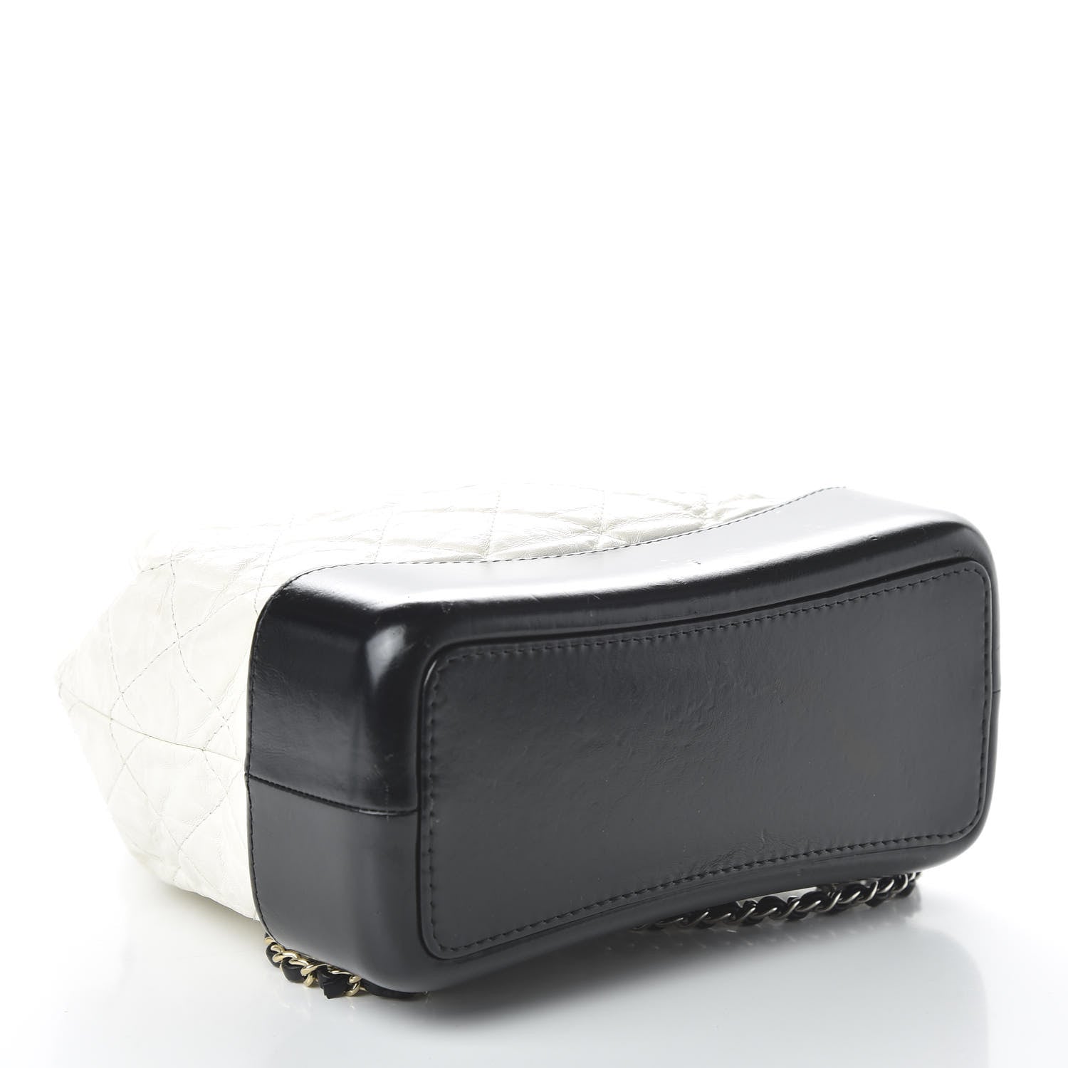 Chanel Aged Calfskin Quilted Small Gabrielle Backpack Black White 3 of 9