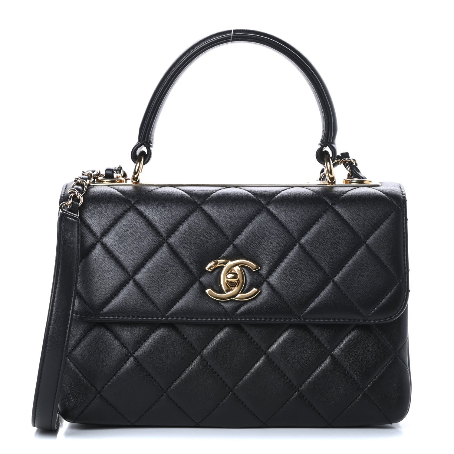 Chanel Lambskin Quilted Small Trendy CC Dual Handle Flap Bag Black 1 of 14