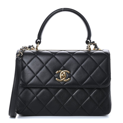 Chanel Lambskin Quilted Small Trendy CC Dual Handle Flap Bag Black 1 of 14