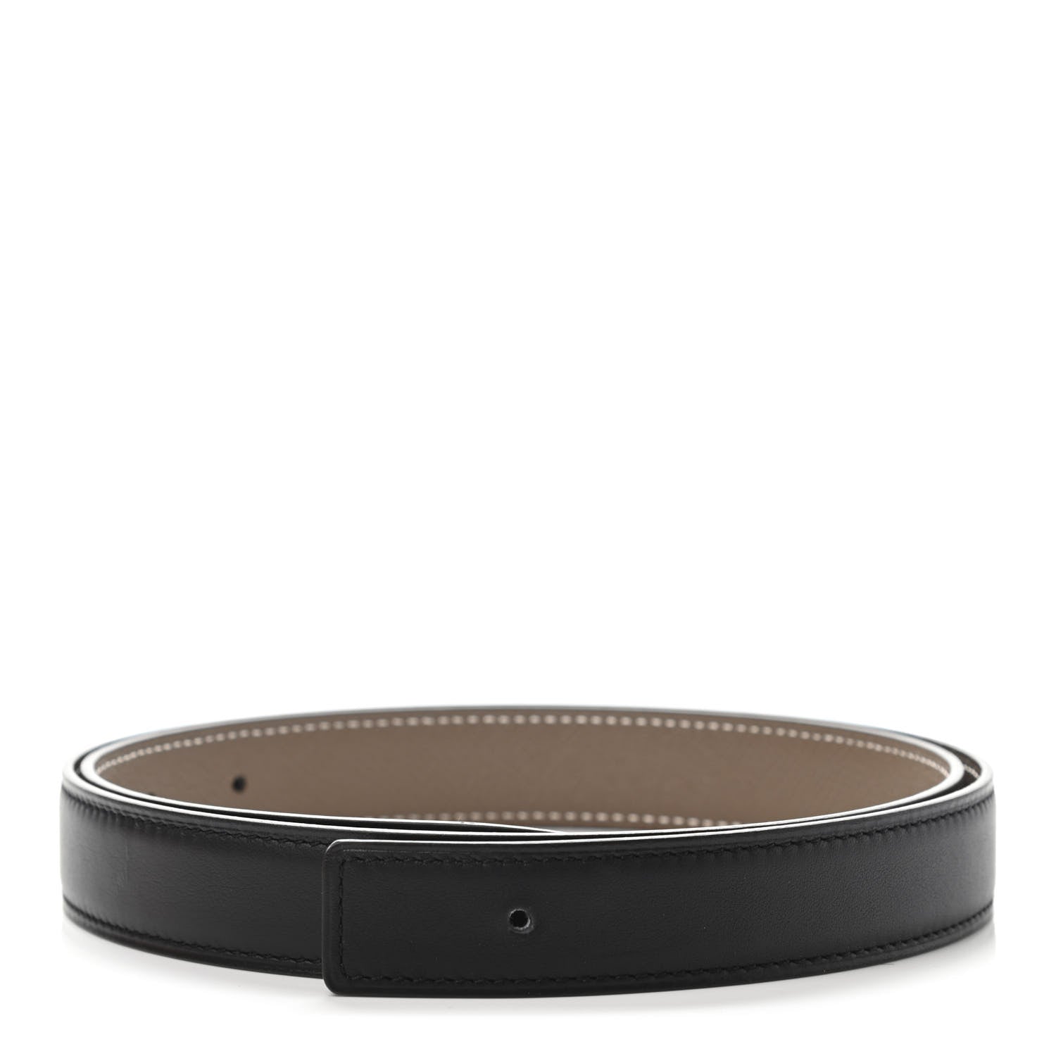 Hermes Swift Epsom 24mm Belt Strap 85 Black Etoupe 1 of 4