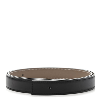 Hermes Swift Epsom 24mm Belt Strap 85 Black Etoupe 1 of 4