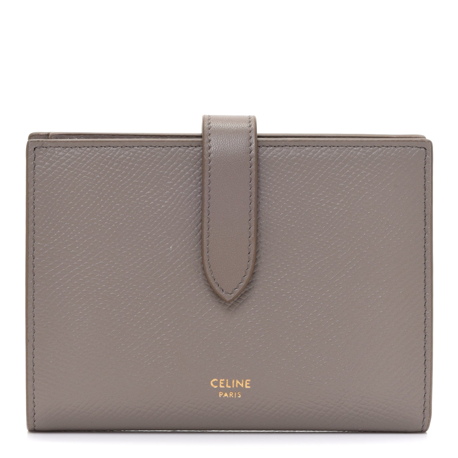 Celine Grained Calfskin Medium Multifunction Strap Wallet Pebble 1 of 10