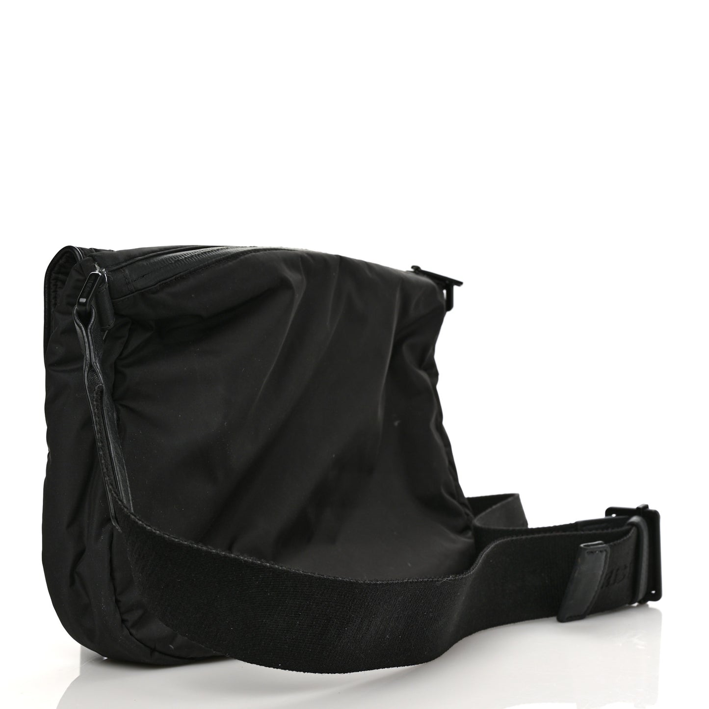 HOMME Nylon Saddle Messenger Bag Black