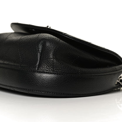 Chanel Grained Calfskin Stitched Messenger Flap Bag Black 10 of 13